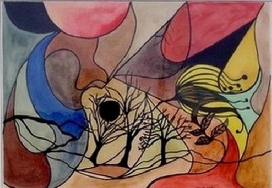 Grande composition encadrée - formes abstraites et végétales.58x41 cm. artwindow - Grande composition encadrée - formes abstraites et végétales.58x41 cm.