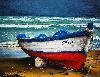 barque sous ciel d'orage