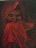 femme drap�e de rouge