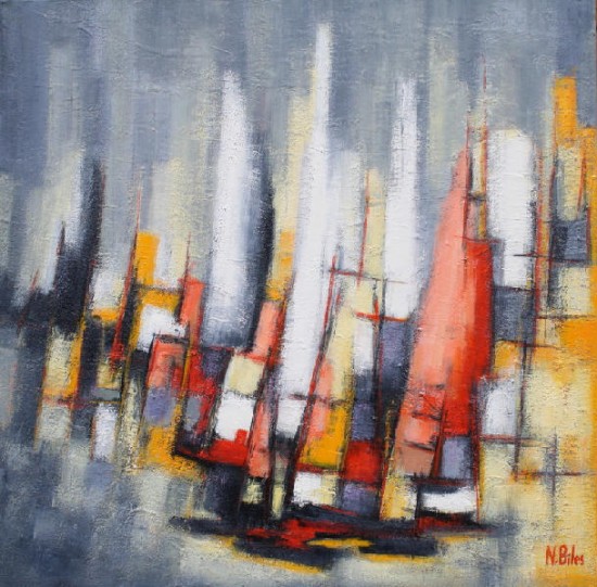 marine moderne à l'huile traitée au couteau.couleurs à la fois chaudes et pastelles artwindow - marine moderne à l'huile traitée au couteau.couleurs à la fois chaudes et pastelles