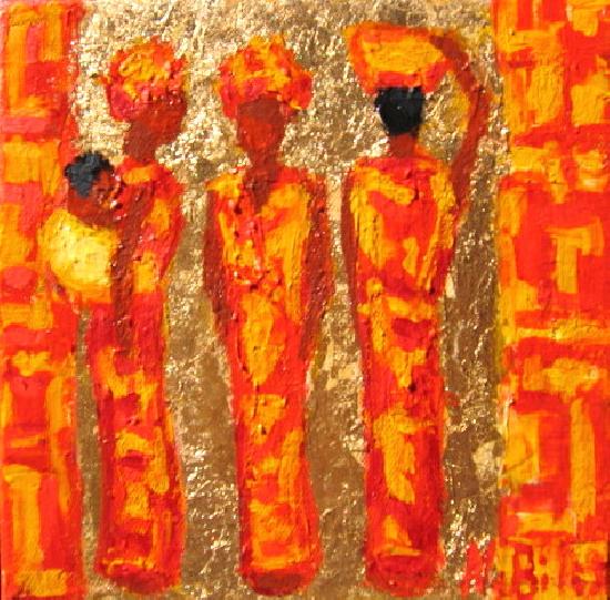 PEINTURE SUR TOILE REPRESENTANT UNE SCENE DE VIE EN AFRIQUE ; COULEURS CHAUDES ET FEILLE D'OR
20X20cm artwindow - PEINTURE SUR TOILE REPRESENTANT UNE SCENE DE VIE EN AFRIQUE ; COULEURS CHAUDES ET FEILLE D'OR
20X20cm