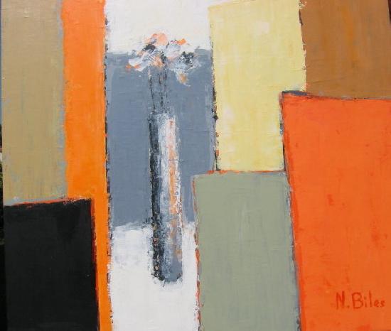 camaïeu de gris , jaune et orange pour cette composition moderne artwindow - camaïeu de gris , jaune et orange pour cette composition moderne