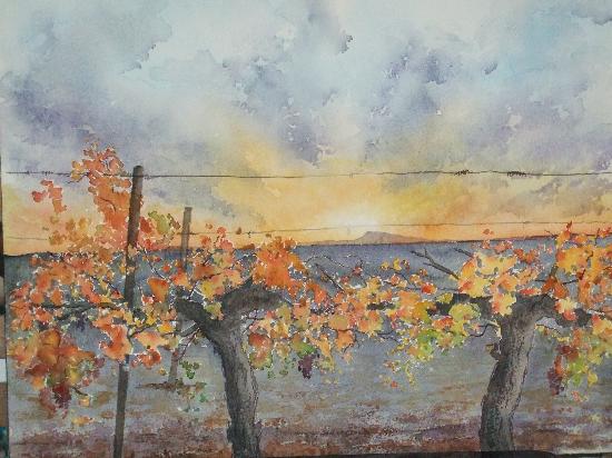 coucher de soleil sur les vignes en automne artwindow - coucher de soleil sur les vignes en automne