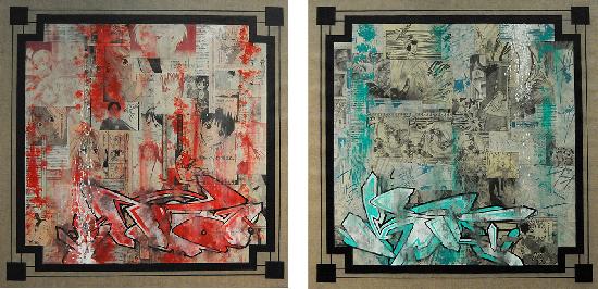 Collage papier & Acrylique
2x 80x80cm artwindow - Collage papier & Acrylique
2x 80x80cm