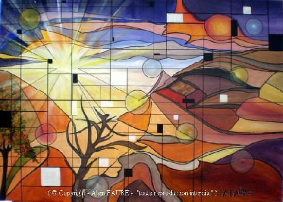 ARIZONA DREAM
Acrylique sur toile : 70 x 50
Perpétuant une légende Amérindienne, le capteur de rêves est une pièce artisanale circulaire tissée comme une toile d'araignée. Cette légende veut que les bons rêves traversent les plumes et restent dans son proche environnement et que les mauvais rêves soient emprisonnés dans la pierre située sur la toile d'araignée, jusqu'au lendemain au lever du soleil où là ils sont brûlés. J'aime cette invention poétique, belle histoire d'Arizona ! artwindow - ARIZONA DREAM
Acrylique sur toile : 70 x 50
Perpétuant une légende Amérindienne, le capteur de rêves est une pièce artisanale circulaire tissée comme une toile d'araignée. Cette légende veut que les bons rêves traversent les plumes et restent dans son proche environnement et que les mauvais rêves soient emprisonnés dans la pierre située sur la toile d'araignée, jusqu'au lendemain au lever du soleil où là ils sont brûlés. J'aime cette invention poétique, belle histoire d'Arizona !