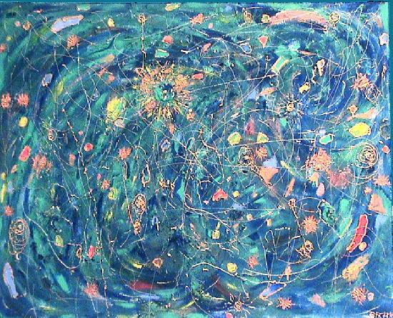 artwindow - peinture acrylique,mortier et plomb