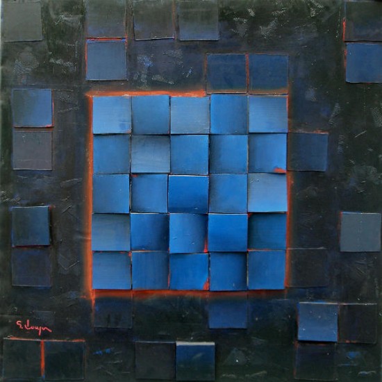 contemporary art,abstract fantasy,120x120x7cm,oil painting applied on relief / canvas,dominant colour blue artwindow - contemporary art,abstract fantasy,120x120x7cm,oil painting applied on relief / canvas,dominant colour blue
