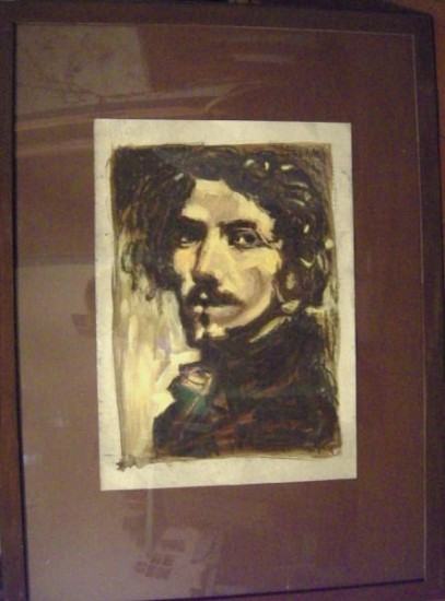 Portrait d'après son autoportrait, pastel gras et acrylique artwindow - Portrait d'après son autoportrait, pastel gras et acrylique